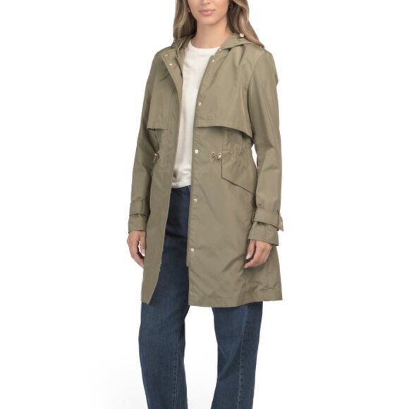 NEW COLE HAAN Rain Trench Coat in sage for women 825 7m3 - Picture 2 of 9